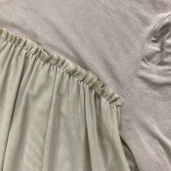 Matilda Jane Sz Small Taupe Babydoll Style Tunic Top Mesh Overlay Knit - Picture 7 of 11